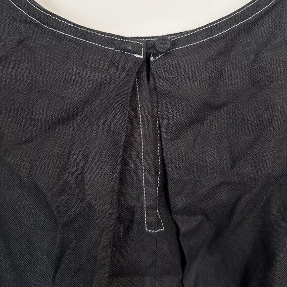 NWT Madewell Black Linen Pleated Shell Top - Size: Extra Small - Picture 6 of 12
